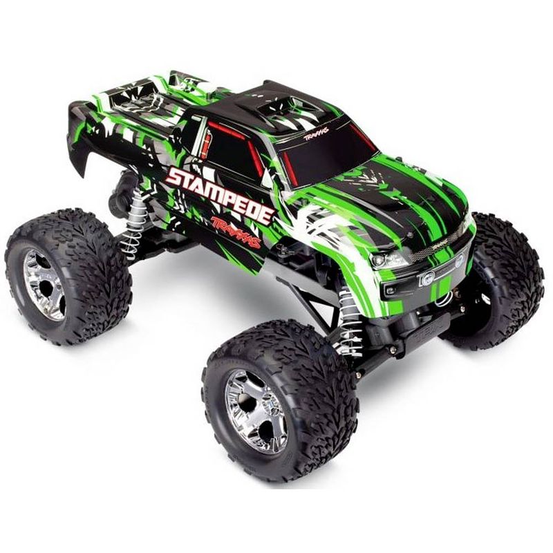 Foto van Traxxas stampede groen brushed 1:10 rc auto elektro monstertruck achterwielaandrijving rtr 2,4 ghz