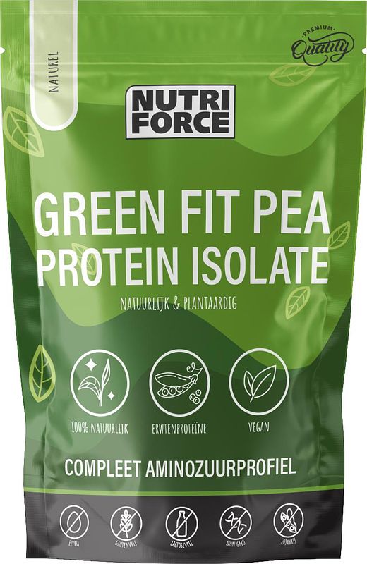 Foto van Nutriforce green fit pea protein isolate naturel