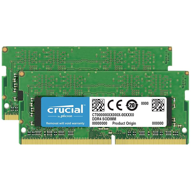 Foto van Crucial ct2k16g4s266m werkgeheugenset voor laptop ddr4 32 gb 2 x 16 gb 2666 mhz 260-pins so-dimm cl19 ct2k16g4s266m