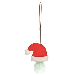 Foto van Moses kersthanger kerstmuts lamp 5,5 x 2 cm rood/wit