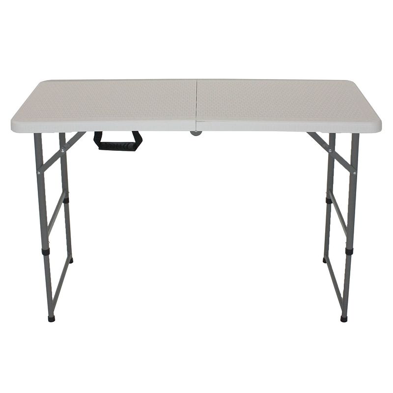 Foto van Lowander inklapbare tafel 120x60 cm - klaptafel vouwtafel campingtafel - extra stabiel - wit