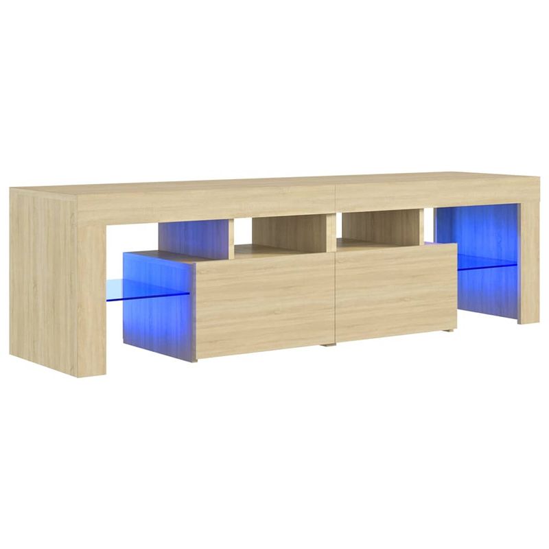 Foto van The living store tv-meubel - 140x36.5x40 cm - sonoma eiken