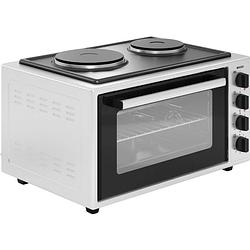 Foto van Wiggo wmo-e4562h(w) - vrijstaande oven met kookplaat 2000 w - 45 liter - wit