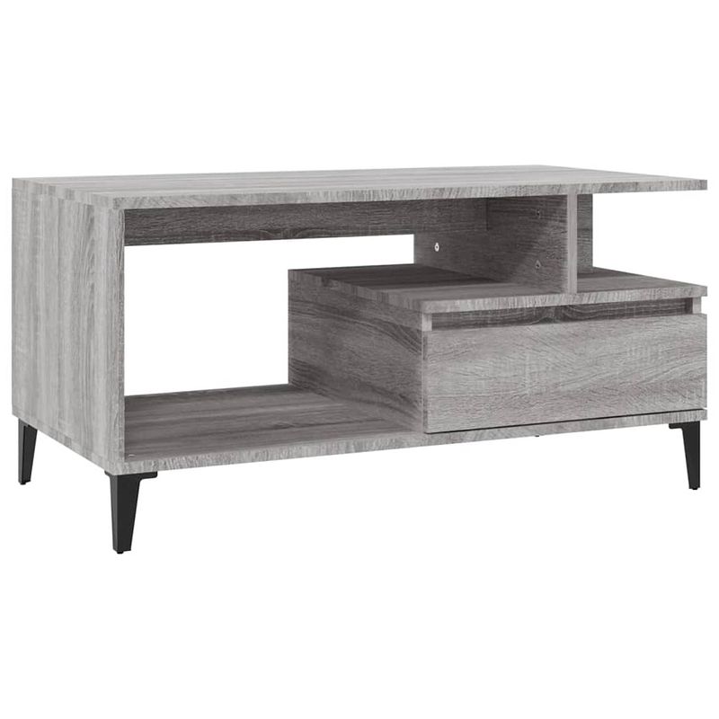 Foto van The living store salontafel - grijs sonoma eiken - 90 x 49 x 45 cm