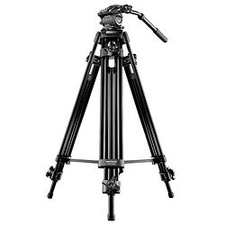 Foto van Mantona dolomit 1300 tripod 1/4 inch, 3/8 inch werkhoogte: 83 - 188 cm zwart