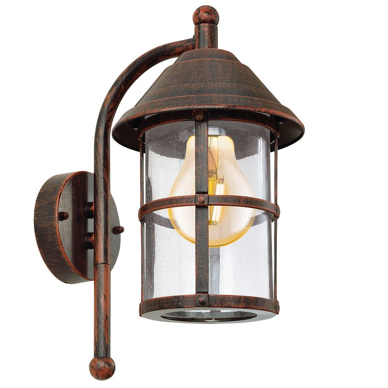 Foto van Eglo san telmo - buitenverlichting - wandlamp - antiek-bruin - helder