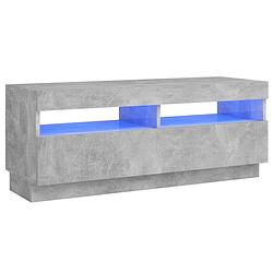 Foto van The living store tv-meubel betongrijs - led-verlichting - 100x35x40 cm - duurzaam