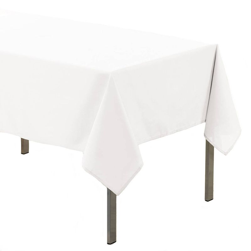 Foto van Wit tafelkleed van polyester 140 x 200 cm - tafellakens