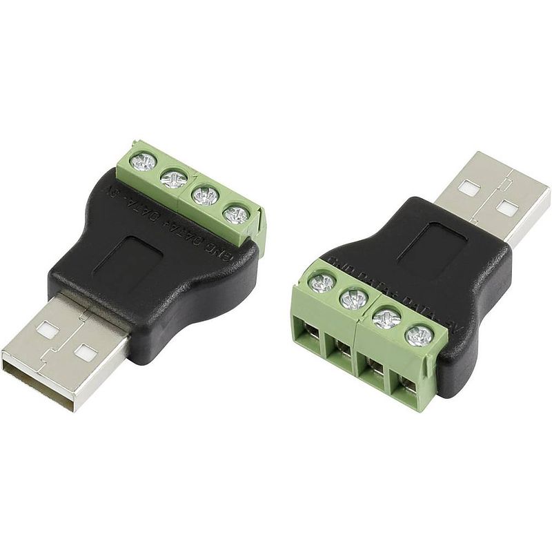 Foto van Usb-connector met schroefaansluiting stekker, recht lt-usb4m usb-stekker type a 1572336 tru components 1 stuk(s)