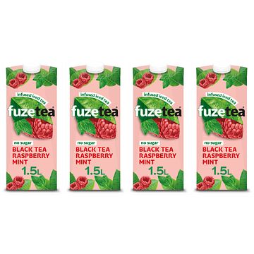 Foto van Fuze tea black tea raspberry mint no sugar 4 x 1,5l bij jumbo