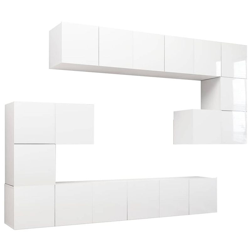 Foto van The living store televisiemeubelset hangend - spaanplaat - 10-delige set - 8x 60x30x30cm - 2x 30.5x30x30cm