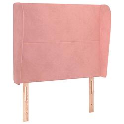 Foto van The living store hoofdeind roze fluweel - 93 x 23 x 118/128 cm - stevige poten - verstelbare hoogte