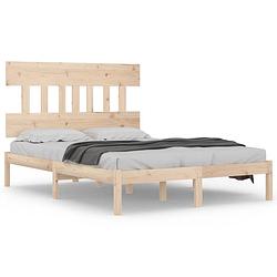 Foto van The living store bedframe - massief grenenhout - 135 x 190 cm - tijdloos ontwerp