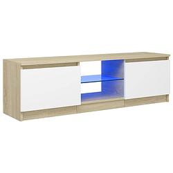 Foto van Vidaxl tv-meubel met led-verlichting 120x30x35,5 cm wit sonoma eiken