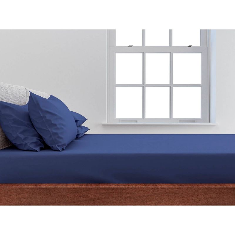 Foto van Zo home satinado hoeslaken katoen satijn 35cm hoekhoogte - navy blue 180x210-220cm