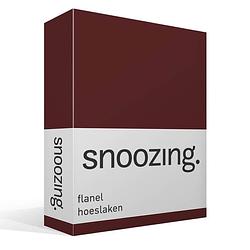 Foto van Snoozing - flanel - hoeslaken - 160x210/220 cm - aubergine