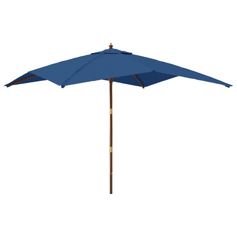 Foto van Vidaxl parasol met houten paal 300x300x273 cm azuurblauw