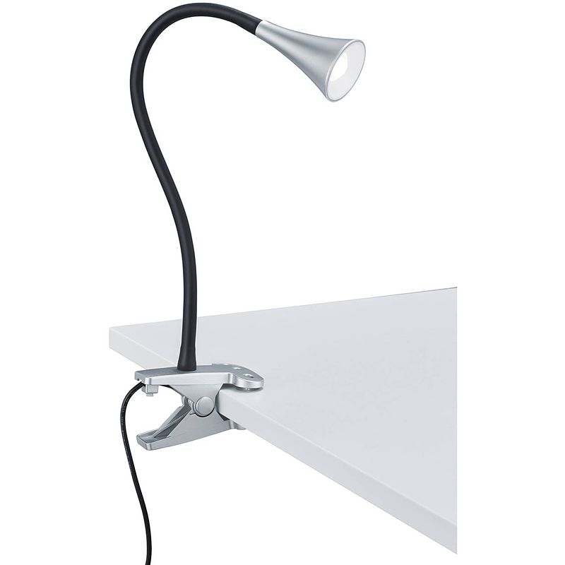 Foto van Led klemlamp - trion vipa - 3w - warm wit 3000k - glans titaan - kunststof