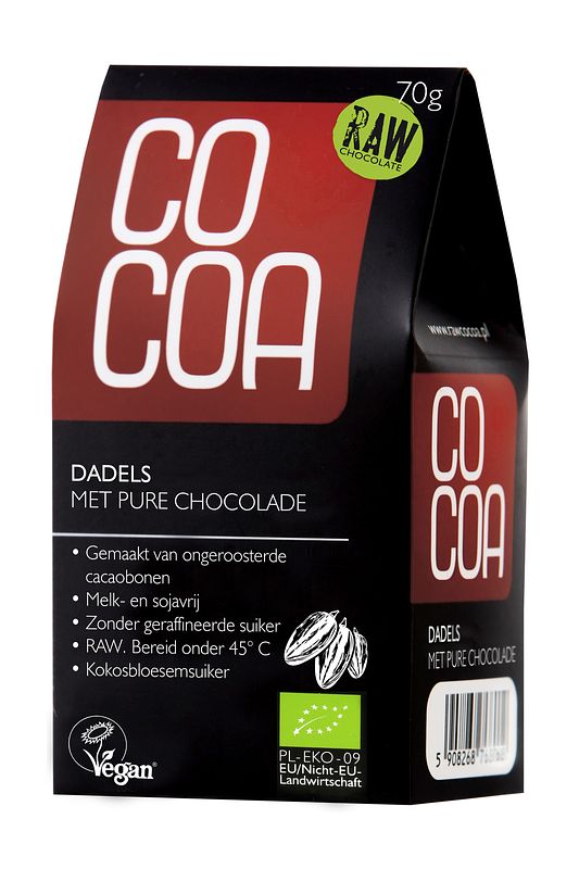 Foto van Cocoa dadels met pure chocolade raw