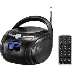 Foto van Renkforce rf-ir-300 internetradio met cd-speler dab, dab+, internet, vhf (fm) bluetooth, cd, dab+, fm, internetradio, usb geschikt voor dlna zwart