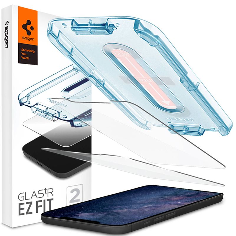 Foto van Spigen glastr ez fit screenprotector + applicator voor de iphone 12 mini