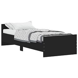 Foto van Vidaxl bedframe bewerkt hout zwart 75x190 cm small single