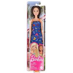 Foto van Barbie pop lichte huid lang bruin haar met blauwe jurk speelgoed - speelfiguren