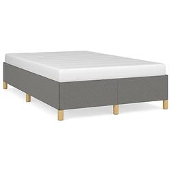 Foto van The living store bedframe - donkergrijs - 203 x 123 x 35 cm - stof en multiplex