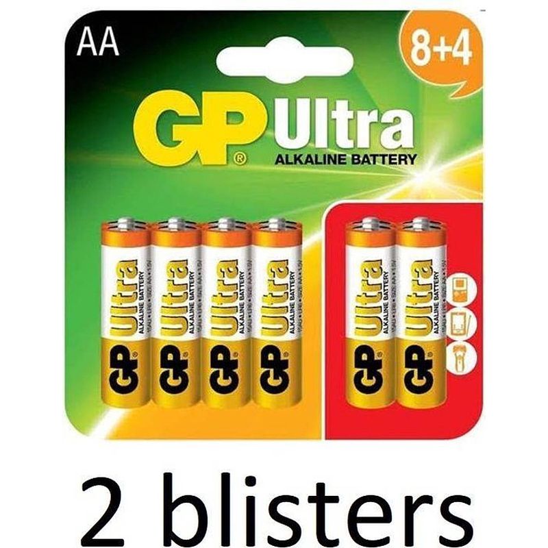 Foto van 24 stuks(2 blister a 12 st) gp ultra aa alkaline