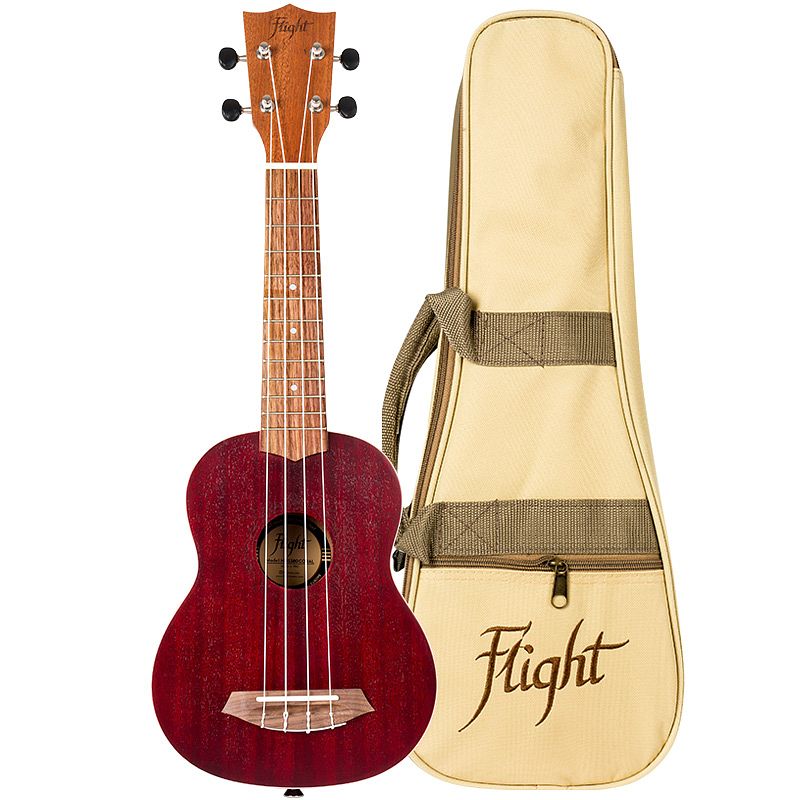 Foto van Flight gemstone series nus380 coral sopraan ukelele met gigbag