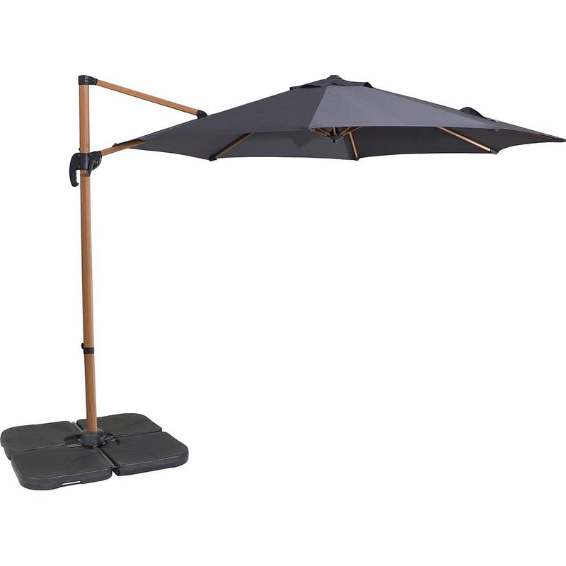 Foto van Homra lux-xl-hout zweefparasol - ø300 cm - incl. beschermhoes