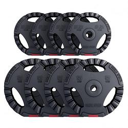 Foto van Gorilla sports halterschijven set - bundel - 30 kg (4 x 5 & 4 x 2,5 kg) -