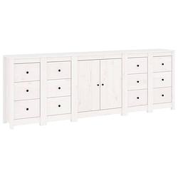 Foto van Vidaxl dressoir 230x35x80 cm massief grenenhout wit