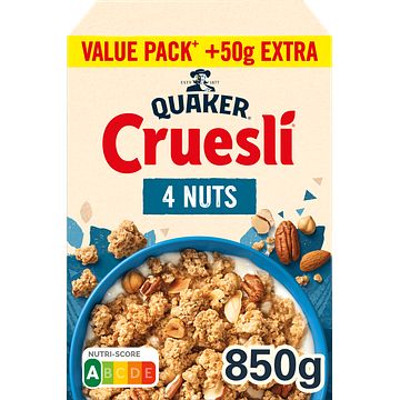 Foto van Quaker cruesli 4 noten voordeelverpakking 850gr bij jumbo