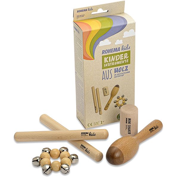 Foto van Rohema kids natural percussion set 4-delige set voor kinderen