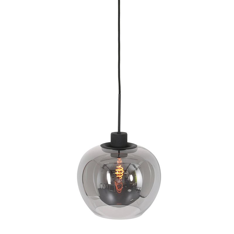 Foto van Steinhauer lotus hanglamp - e27 (grote fitting) - smokeglas en zwart