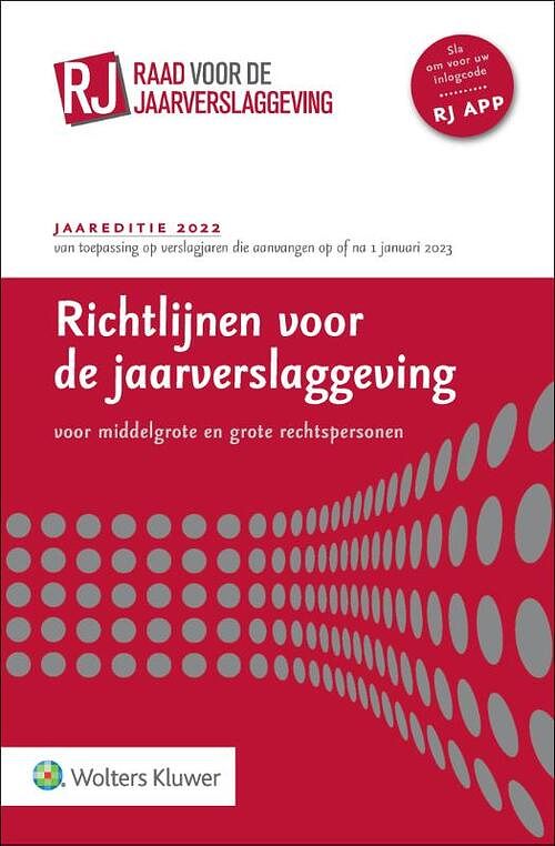 Foto van Richtlijnen voor de jaarverslaggeving, middelgrote en grote rechtspersonen 2022 - paperback (9789013168310)