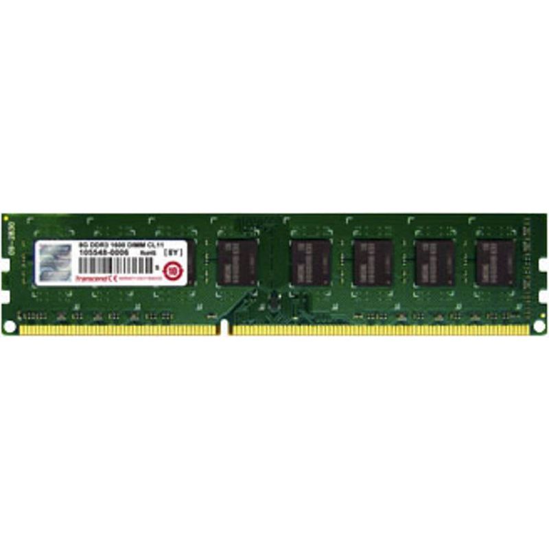 Foto van Transcend dimm ddr3 8gb 1333mhz non-ecc werkgeheugenmodule voor pc ddr3 8 gb 1 x 8 gb non-ecc 1333 mhz 240-pins dimm cl9 9-9-9 ts1glk64v3h