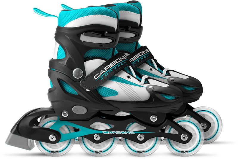 Foto van Skids control carbone inline skates semi softboot verstelbaar zwart maat 34 37