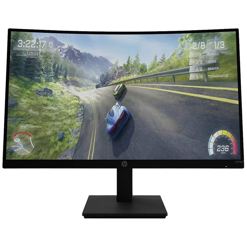 Foto van Hp x27c gaming monitor 68.6 cm (27 inch) energielabel f (a - g) 1920 x 1080 pixel full hd 1 ms hdmi, displayport, audio-line-out va lcd