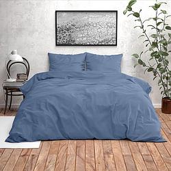 Foto van Dekbedovertrek orlando - lits-jumeaux (240x220 cm) - blauw microvezel - dessin: patroon - fresh & co - dekbed-discounter.nl