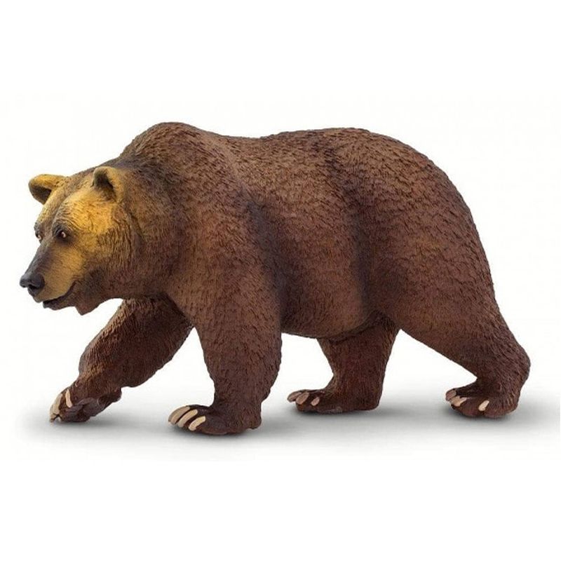 Foto van Safari wilde dieren grizzly beer junior 12,5 cm donkerbruin