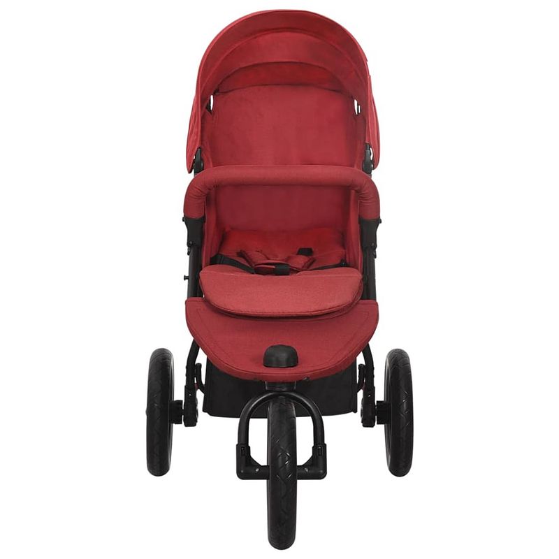 Foto van The living store buggy - comfortabel en handig - rood - staal en linnen - 61x110x106 cm - inklapbaar met één hand