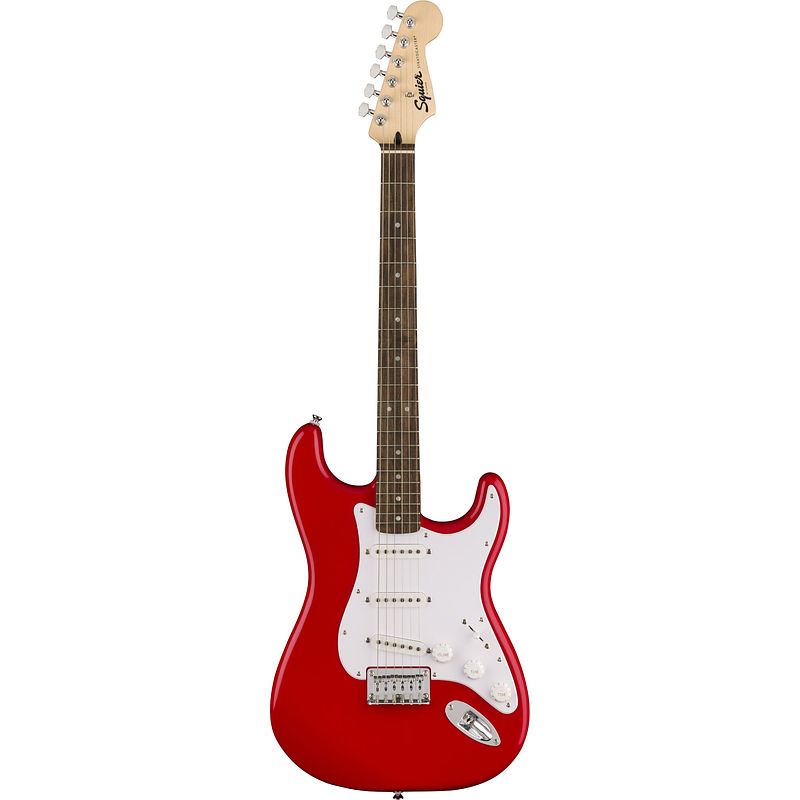 Foto van Squier sonic stratocaster ht il torino red elektrische gitaar met vaste brug