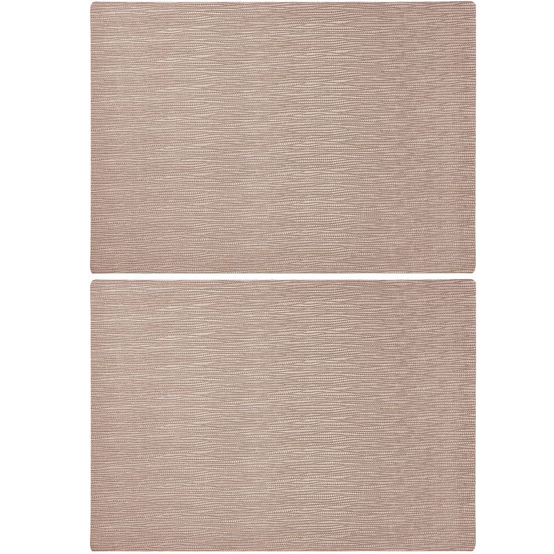 Foto van Set van 4x stuks rechthoekige placemats goud 43 x 30 cm leder look - placemats