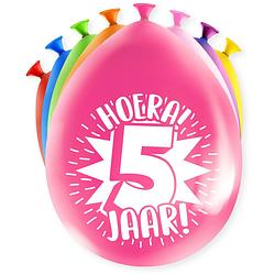 Foto van Paper dreams ballonnen party 5 jaar 18,5 x 11 cm latex 8 stuks