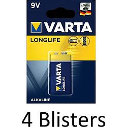 Foto van 4 stuks (4 blisters a 1 st) varta longlife extra 9v-block