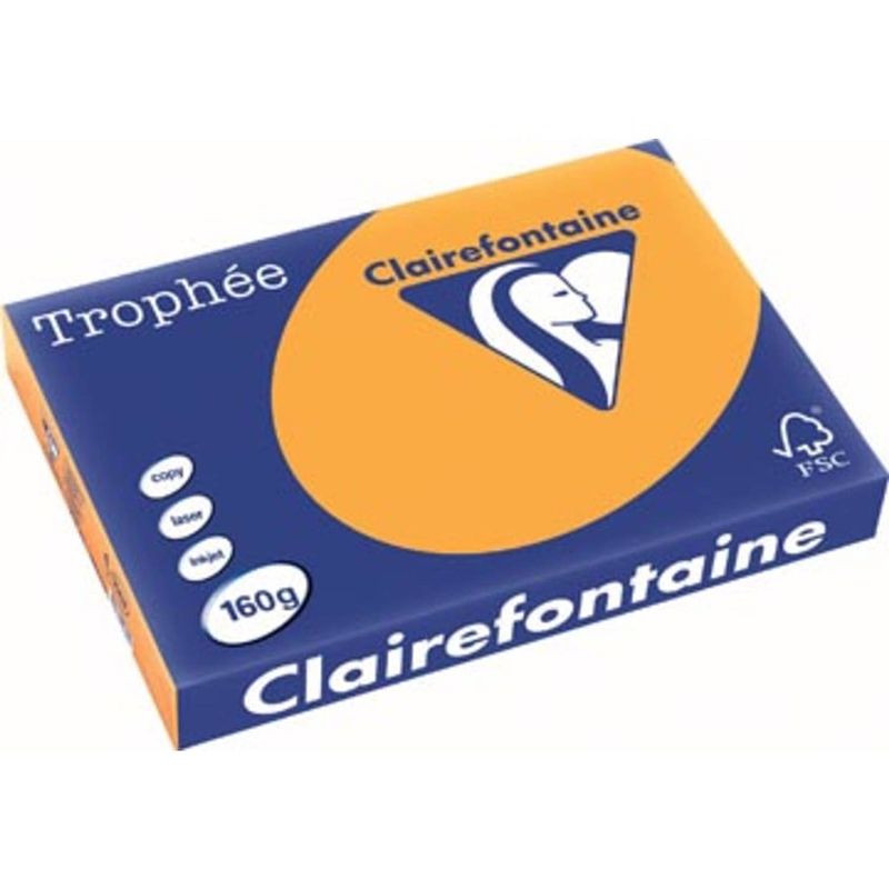 Foto van Clairefontaine trophée pastel a3 oranje, 160 g, 250 vel