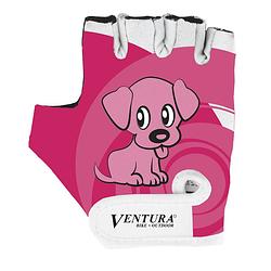 Foto van Ventura fietshandschoenen hond polyester roze/wit maat xs