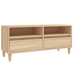 Foto van The living store tv-kast classic - sonoma eiken - 100 x 34.5 x 44.5 cm - duurzaam hout - veel opbergruimte